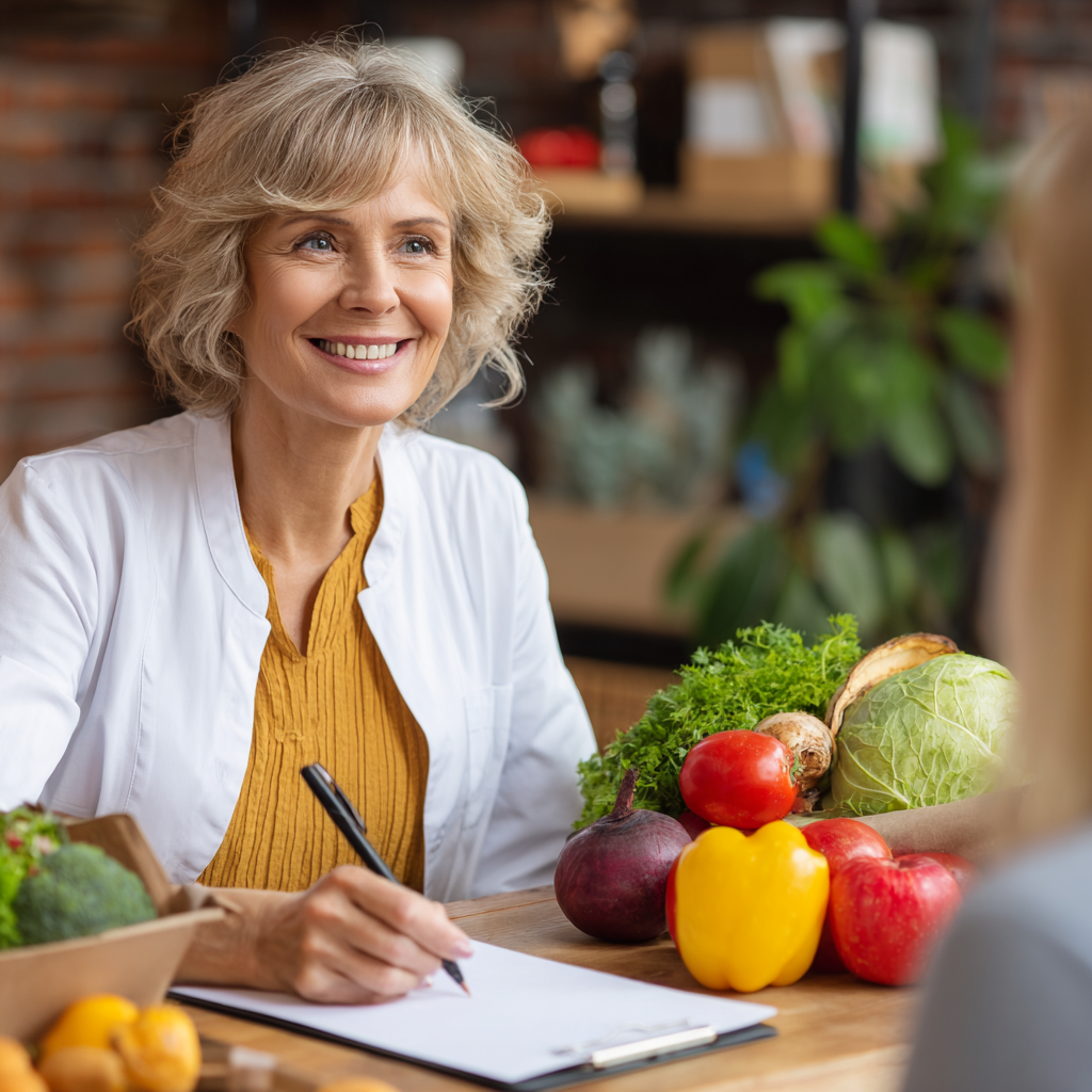 Smiling Ukrainian family preparing healthy meals together in a bright kitchen with fresh vegetables and fruits